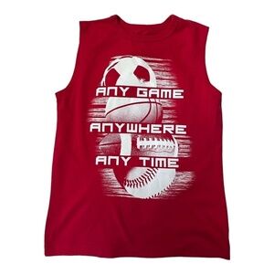 Children's Place Boy's Red Game Time Sleeveless Shirt Size M (7/8)